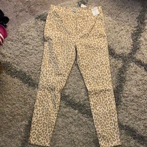 NBW NWT J.Crew cheetah print 10’ high rise toothpick pants size 29